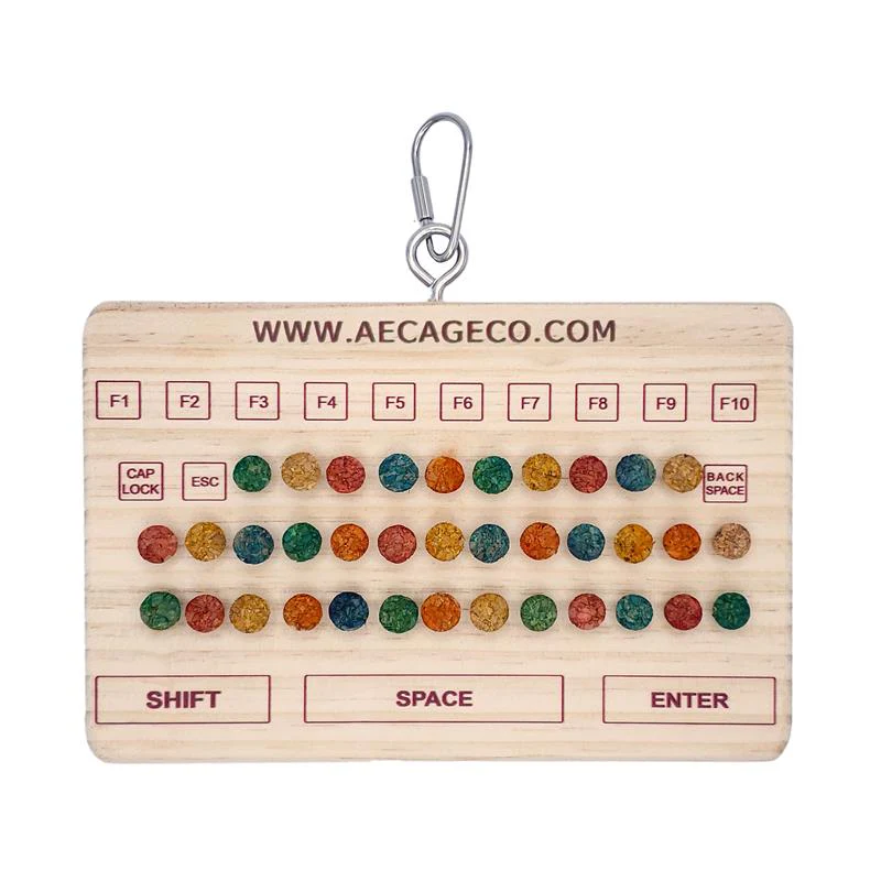A & E Cages Happy Beaks Wood and Cork Keyboard Bird Toy