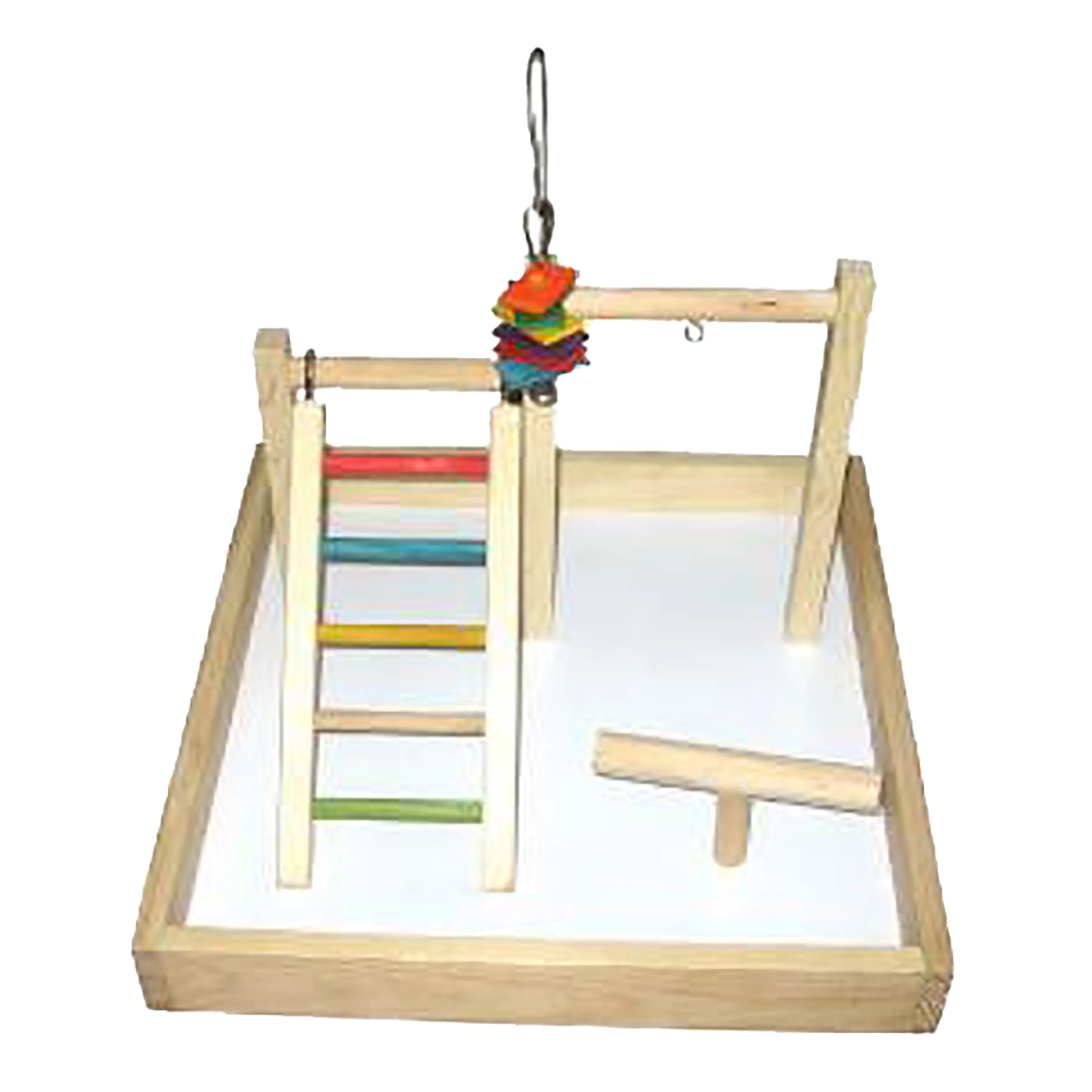 A & E Cages Happy Beaks Wood Tabletop Play Station 17In X 17In X 12 in