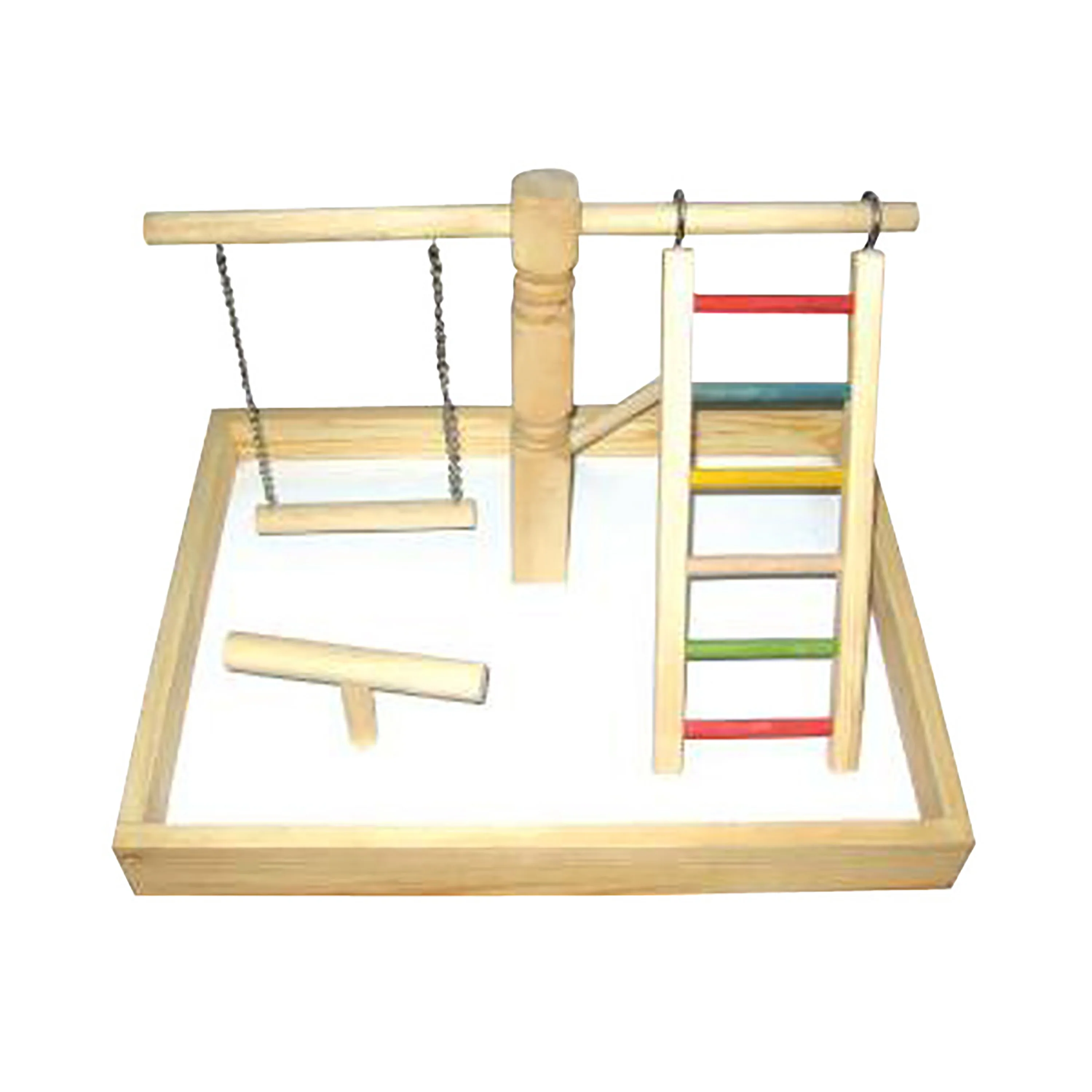 A & E Cages Happy Beaks Wood Tabletop Play Station 20In X 15In X 14 in