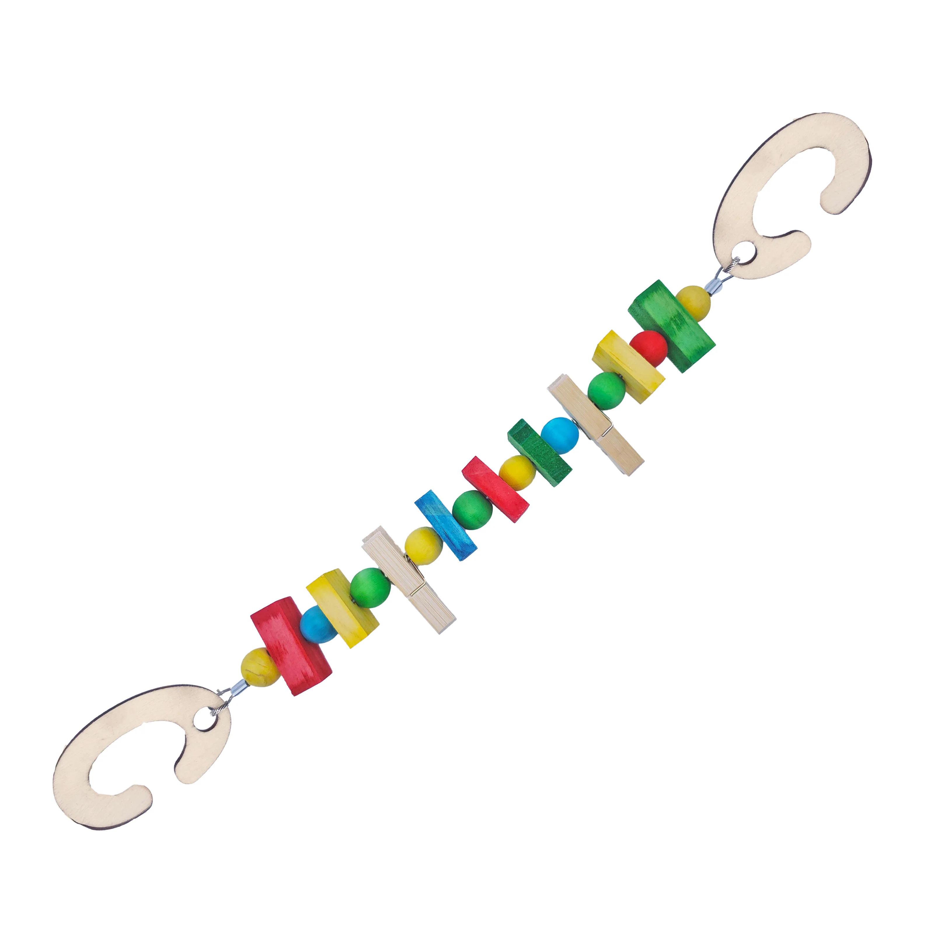 A & E Cages Nibbles Hanging Wood Chew w/ Treat Clips Small Animal Toy