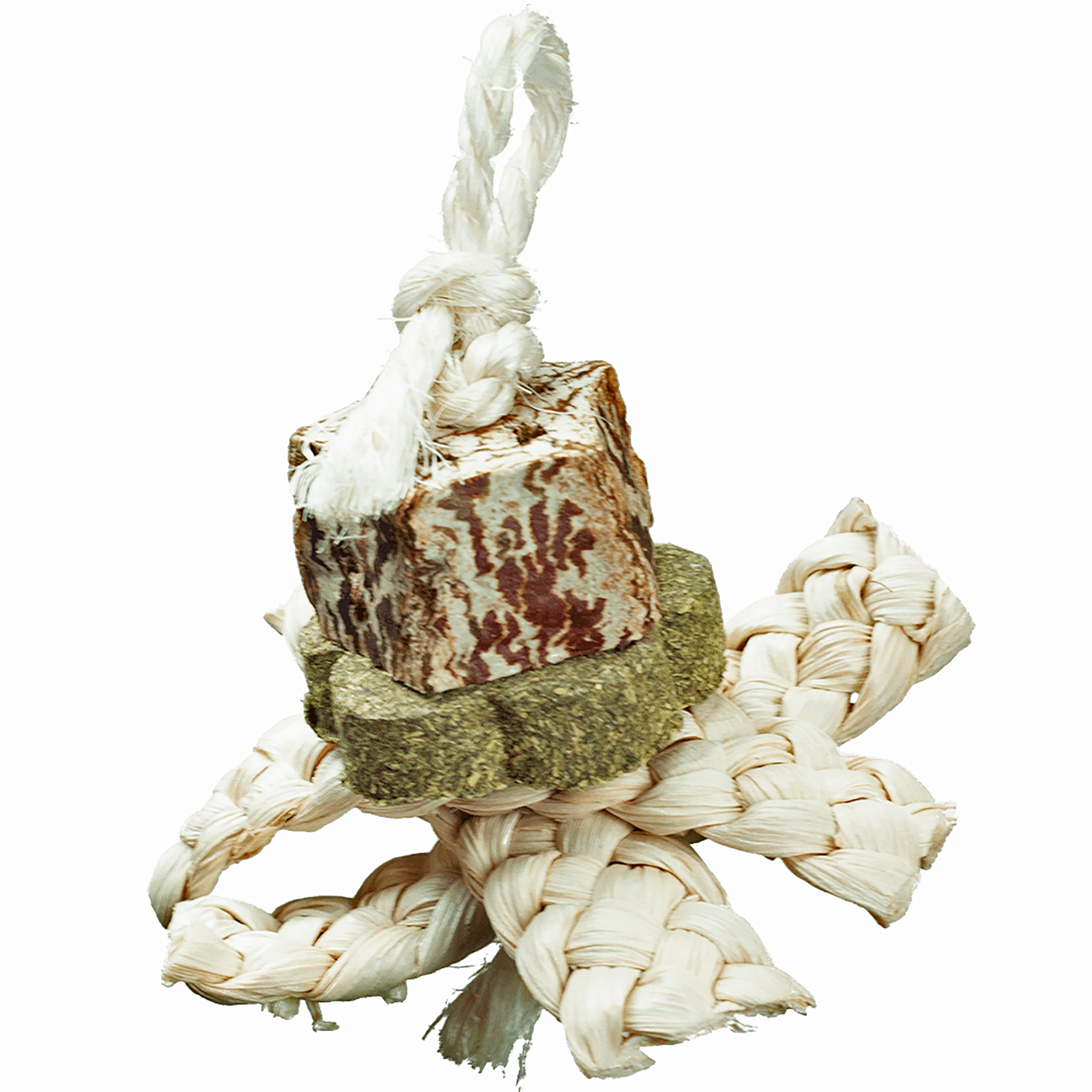 A & E Cages Nibbles Hollow Braided Hay Small Animal Chew