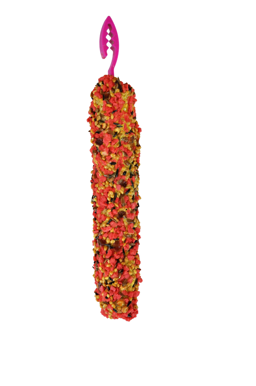 A & E Cages Smakers Snack Strawberry Treat Stick Display for Parakeets 12 Count