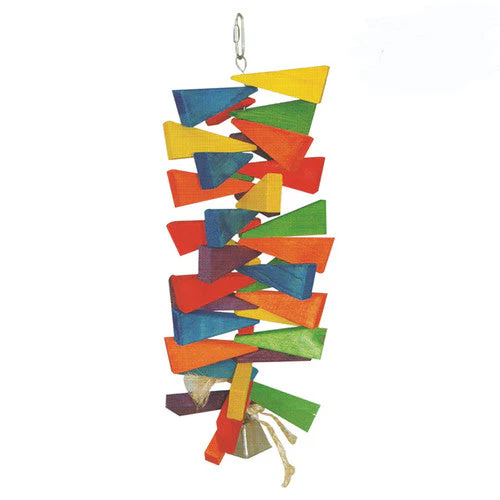 A & E Cages Happy Beaks Wooden Wedges w/ Bell Bird Toy LG - Image 2