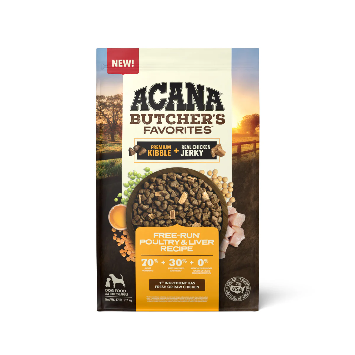 Acana Butcher’s Favorites Dry Dog Food Free-Run Poultry & Liver 17 lb