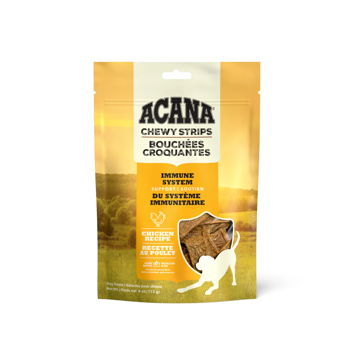 Acana Chewy Strips Immune System Support Dog Treat Chicken 4 oz