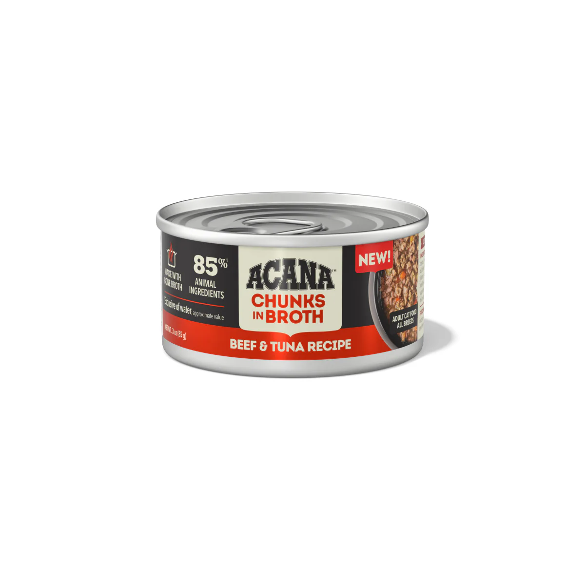 Acana Chunks in Broth Canned Cat Food Beef & Tuna 24ea/3 oz