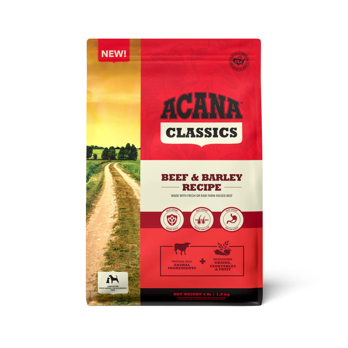 Acana Classics Dry Dog Food Beef & Barley 4 lb