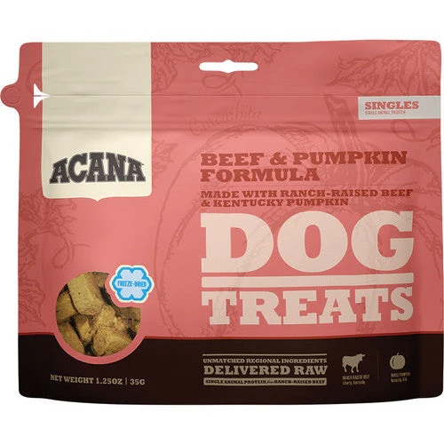 Acana Singles Beef and Pumpkin Dog Treats 1.25oz{L+x} - Image 2