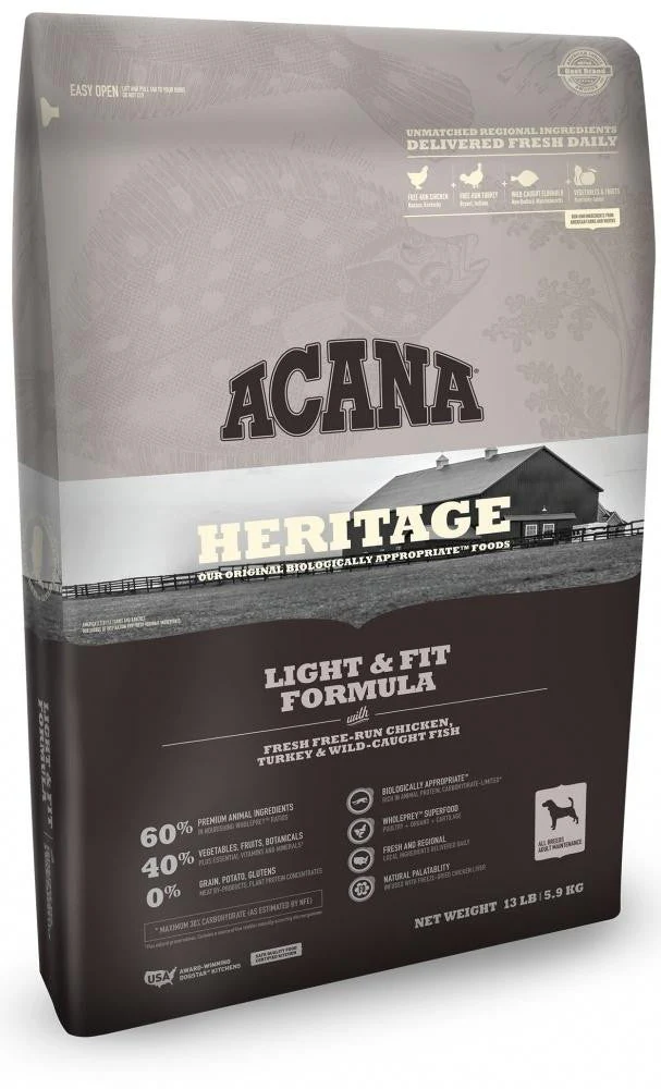 Acana Heritage Light and Fit Formula Grain Free Dry Dog Food-4.5-lb-{L+x}