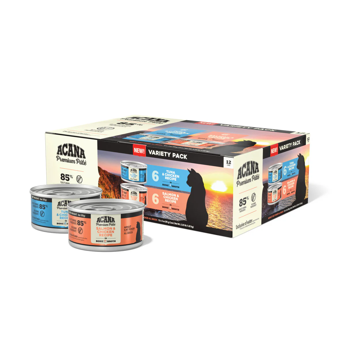 Acana Premium Pâté Canned Cat Food Variety Pack (Tuna/Chicken & Salmon/Chicken) 2ea/3 oz