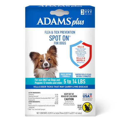 Adams Plus Flea & Tick Prevention Spot On for Dogs, Small Dogs 5 to 14 lbs - Image 2