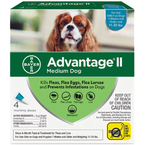 Advantage Ii Dog Medium 11-20lb Teal 4 Pack - Image 2