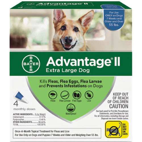 Advantage Ii Dog Extra Large 55+lb Blue 4 Pack - Image 2
