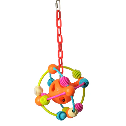 A & E Cages Happy Beaks Space Ball on a Chain Bird Toy One Size - Image 2