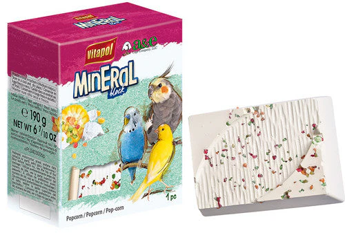 A & E Cages Vitapol Infused Mineral Block for Birds Popcorn 190 grams - Image 2
