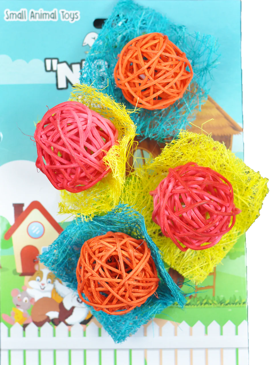 A & E Cages Nibbles Small Animal Loofah Chew Toy Bon Bons