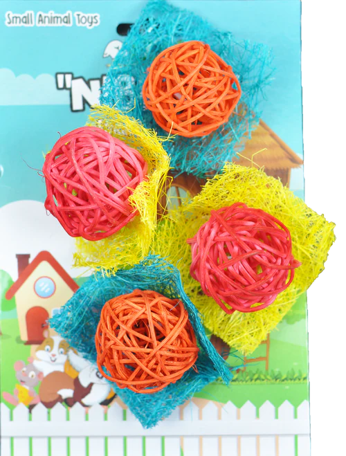 A & E Cages Nibbles Small Animal Loofah Chew Toy Bon Bons - Image 2