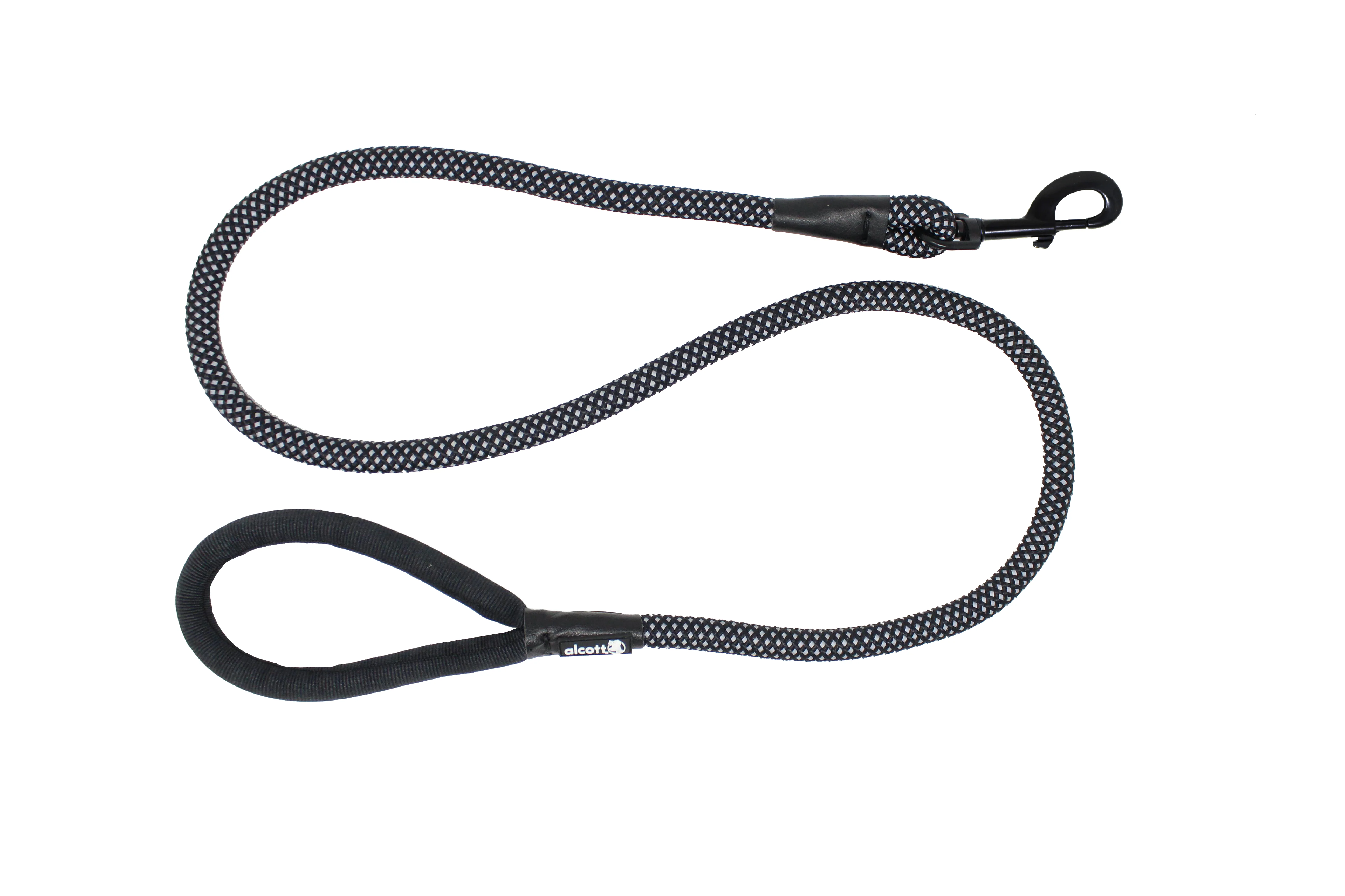 Alcott Reflective Rope Leash with Padded Handle Black X-Large/Large, 5 ft
