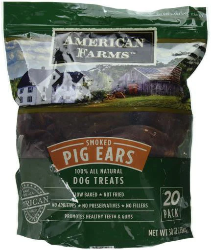 American Farms Smoked Pig Ear 38.4Z Bagged {L-1}481019