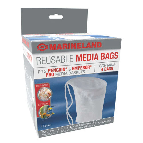 Marineland Reusable Media Bag White 4 Pack - Image 2