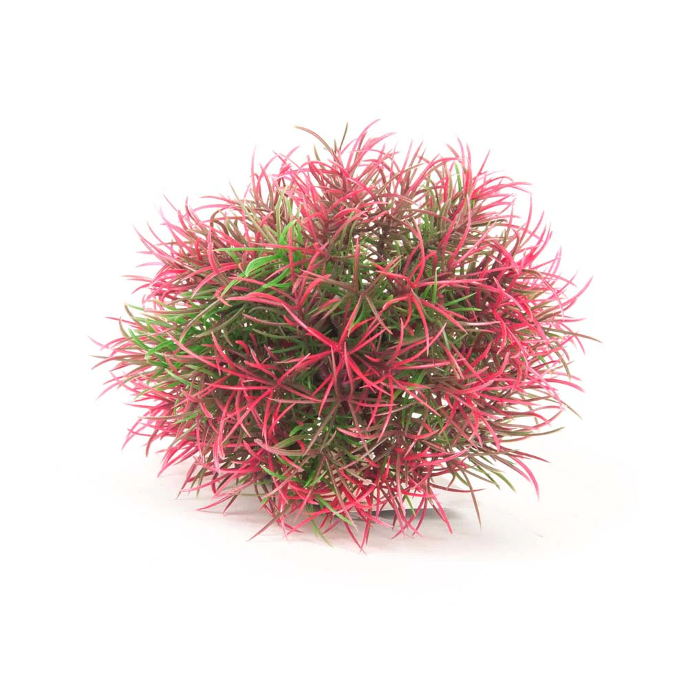 Aquatop Ball Aquarium Plant with Weighted Base Green, Red 5 in