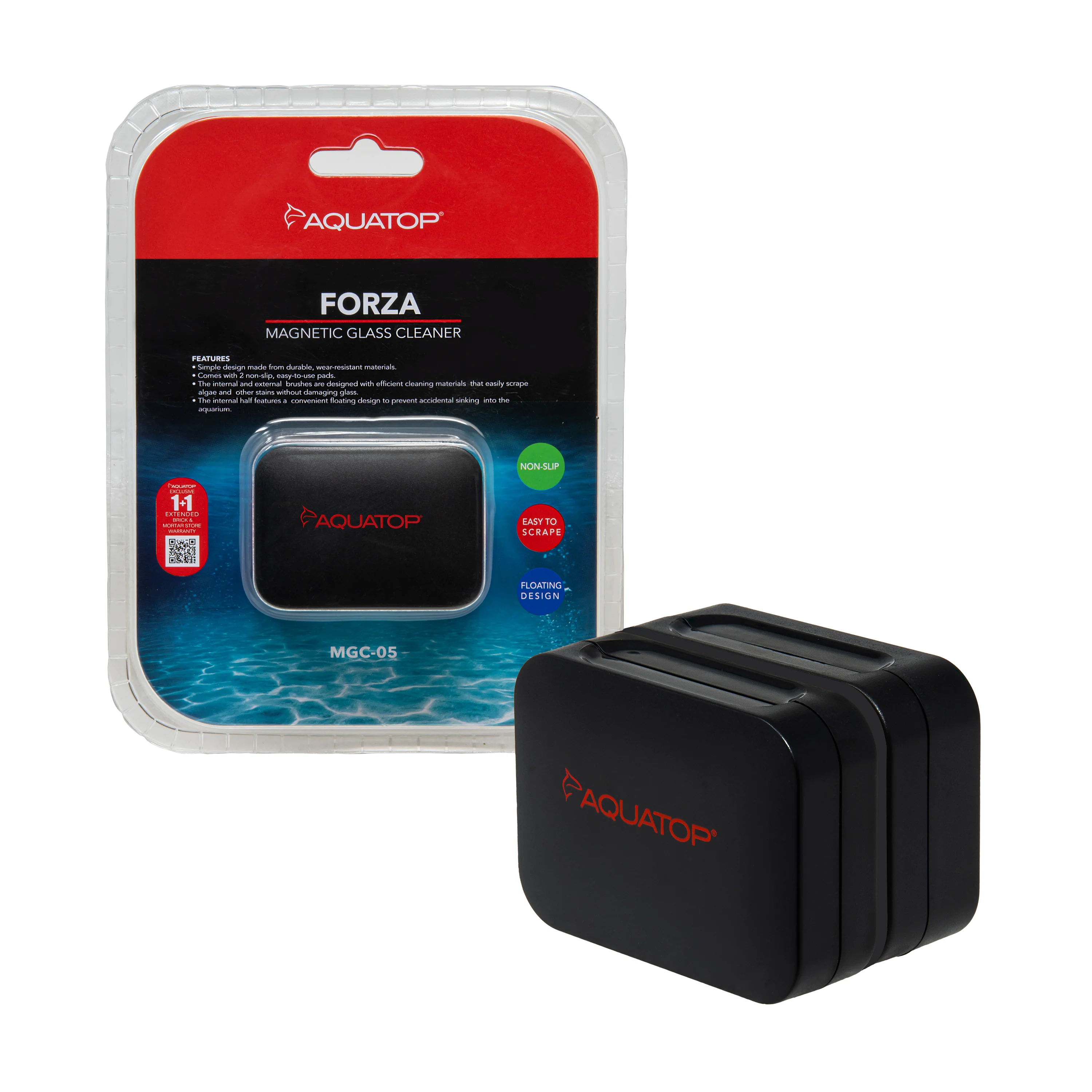 Aquatop Forza Magnetic Glass Cleaner For Glass 3/16-1/4 in