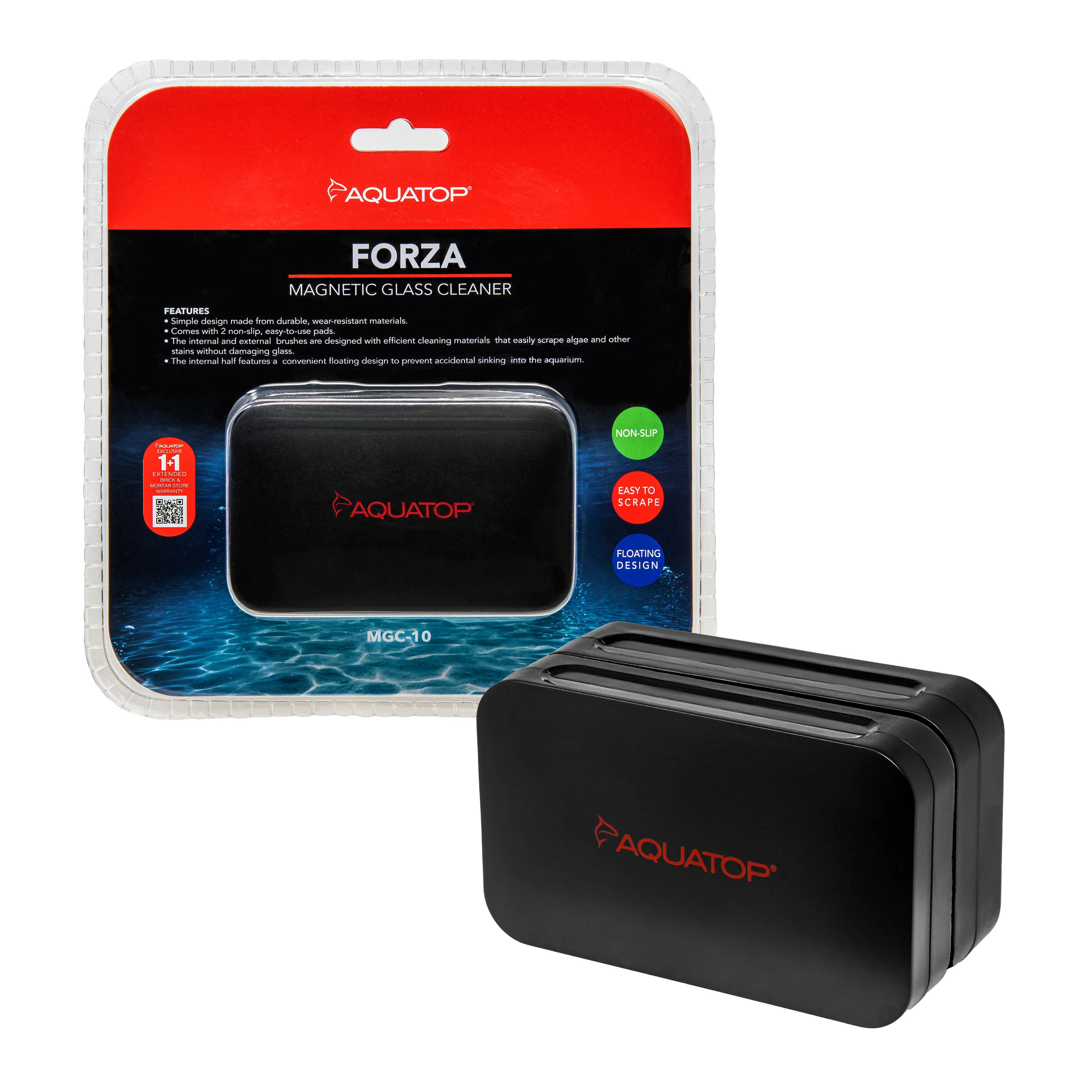 Aquatop Forza Magnetic Glass Cleaner For Glass 3/8-1/2 in