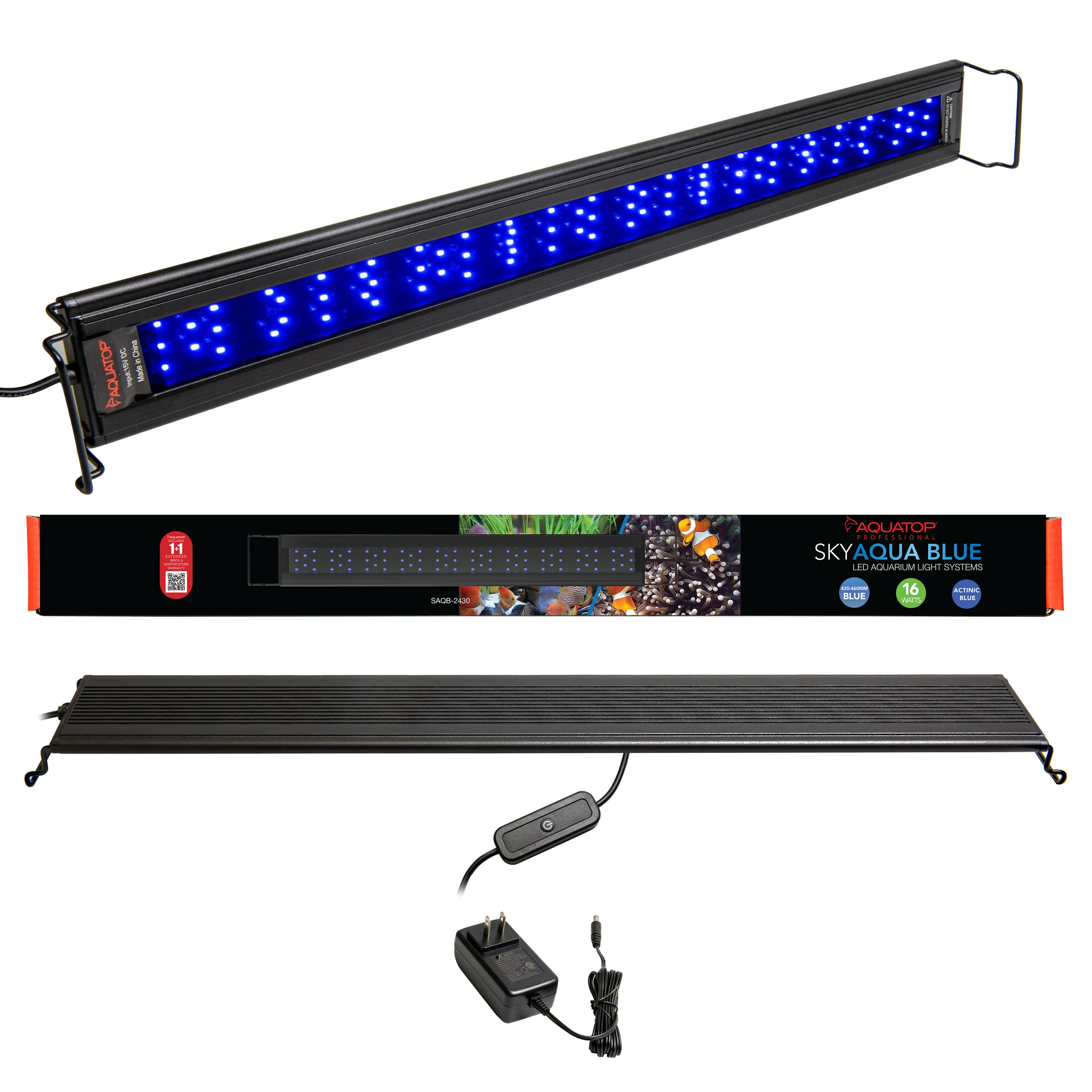 Aquatop SkyAqua Actinic Blue LED Aquarium Light 24-30 in, 16 W