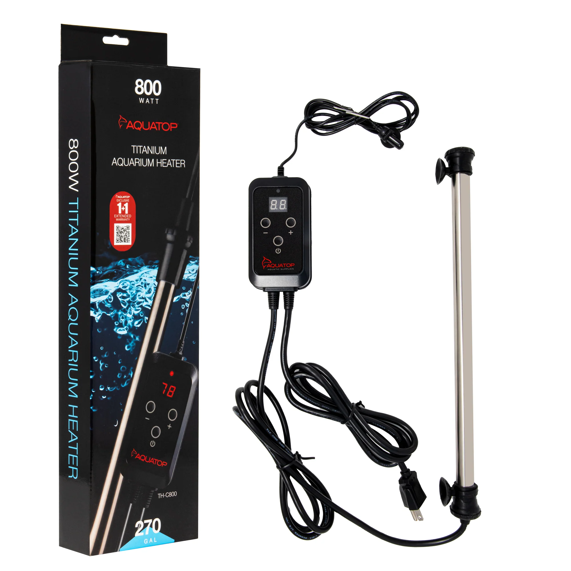 Aquatop Submersible Titanium Aquarium Heater & External Thermostat 800 W
