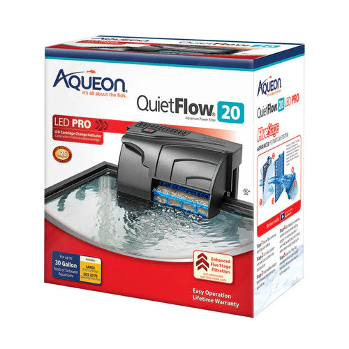 Aqueon QuietFlow LED PRO Aquarium Power Filter, Size 20 - Image 2