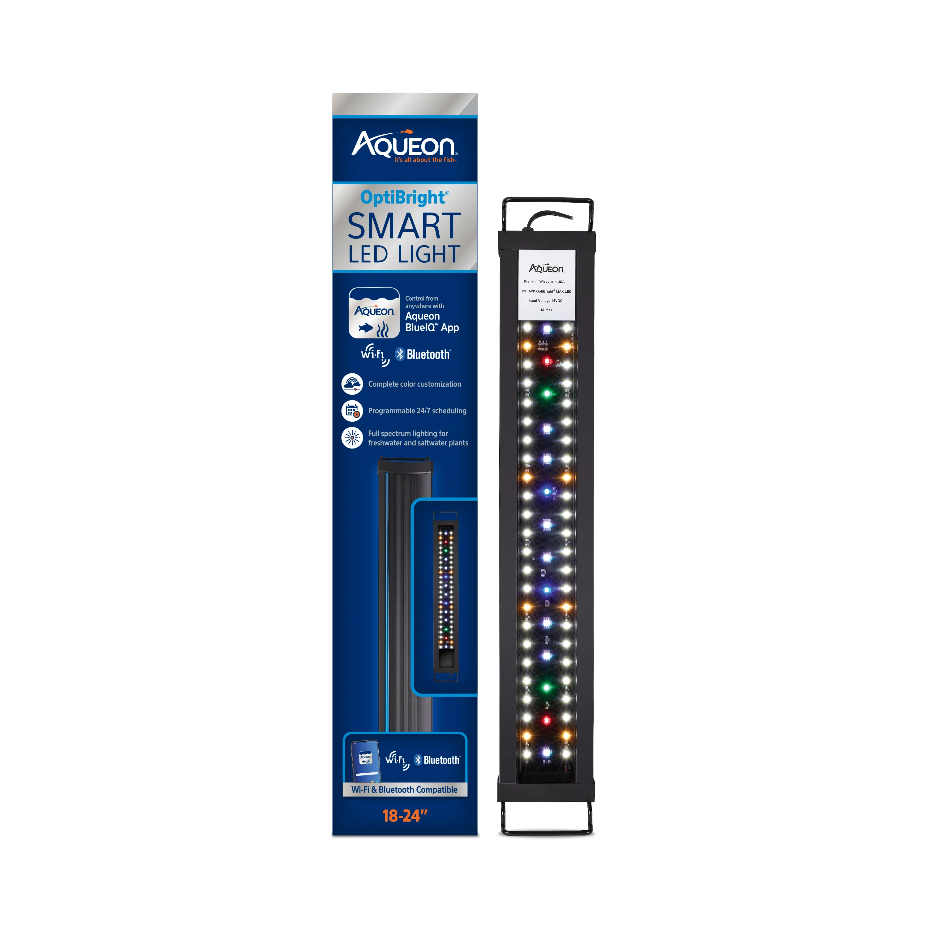 Aqueon OptiBright Smart LED Light Fixture 18 - 24 in