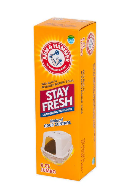 Arm & Hammer Drawstring Liner for Cat Litter Pan Clear 8ct Jumbo - Image 2