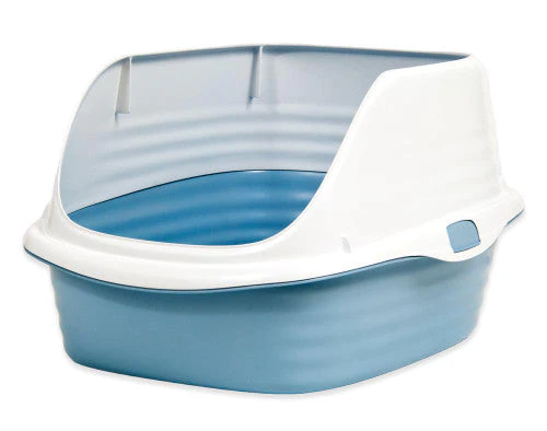 Arm & Hammer Rimmed Wave Cat Litter Pan Pearl White/Dark Gray LG - Image 2