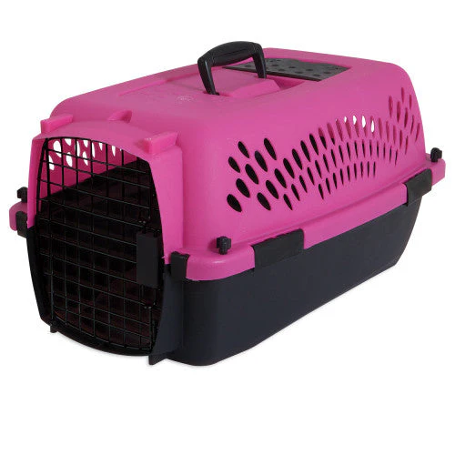 Aspen Fashion Pet Porter Dog Kennel Hard-Sided Dark Pink, Black 23 in - Image 2