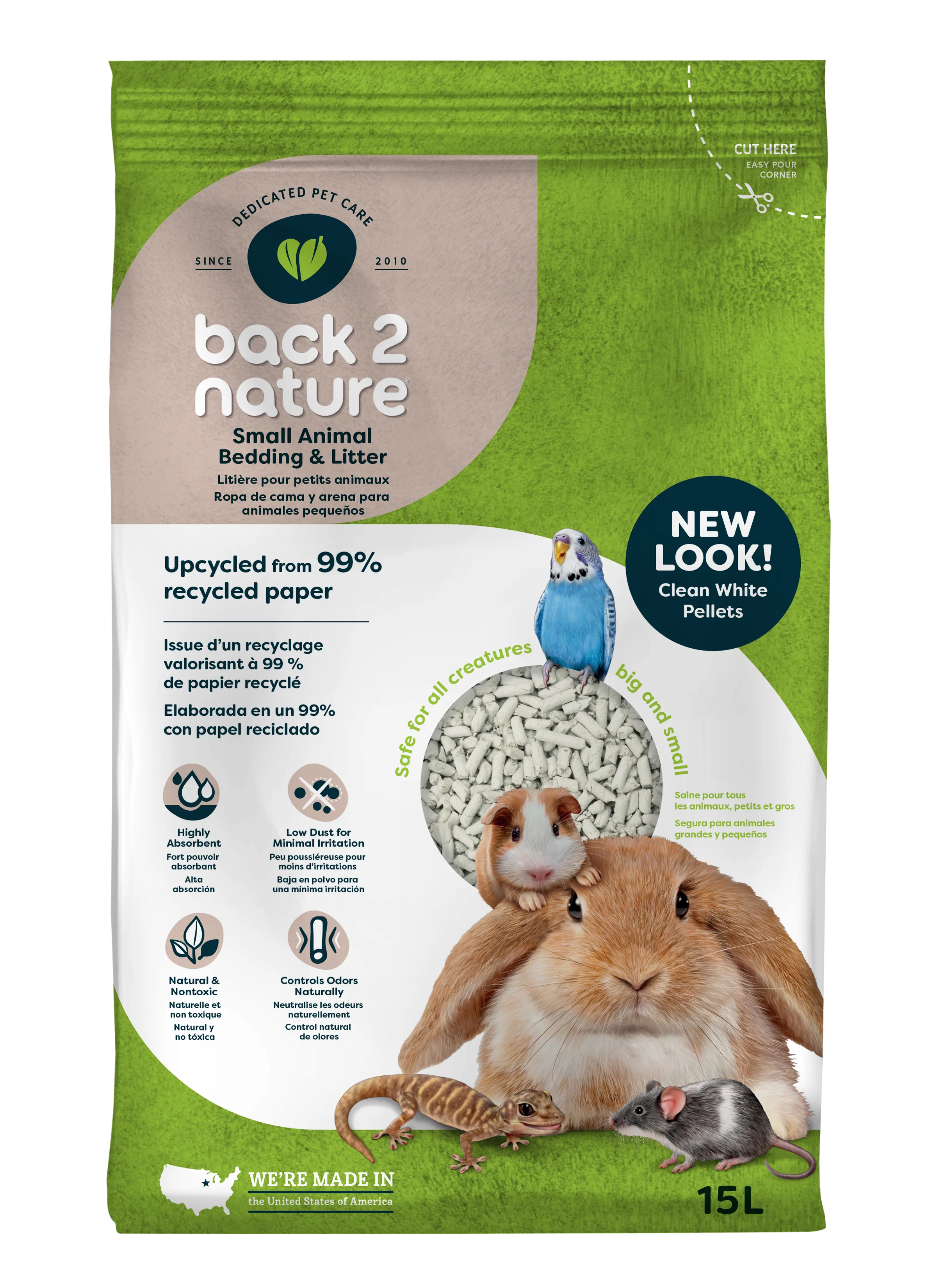 Back 2 Nature Small Animal Bedding & Litter 15 l