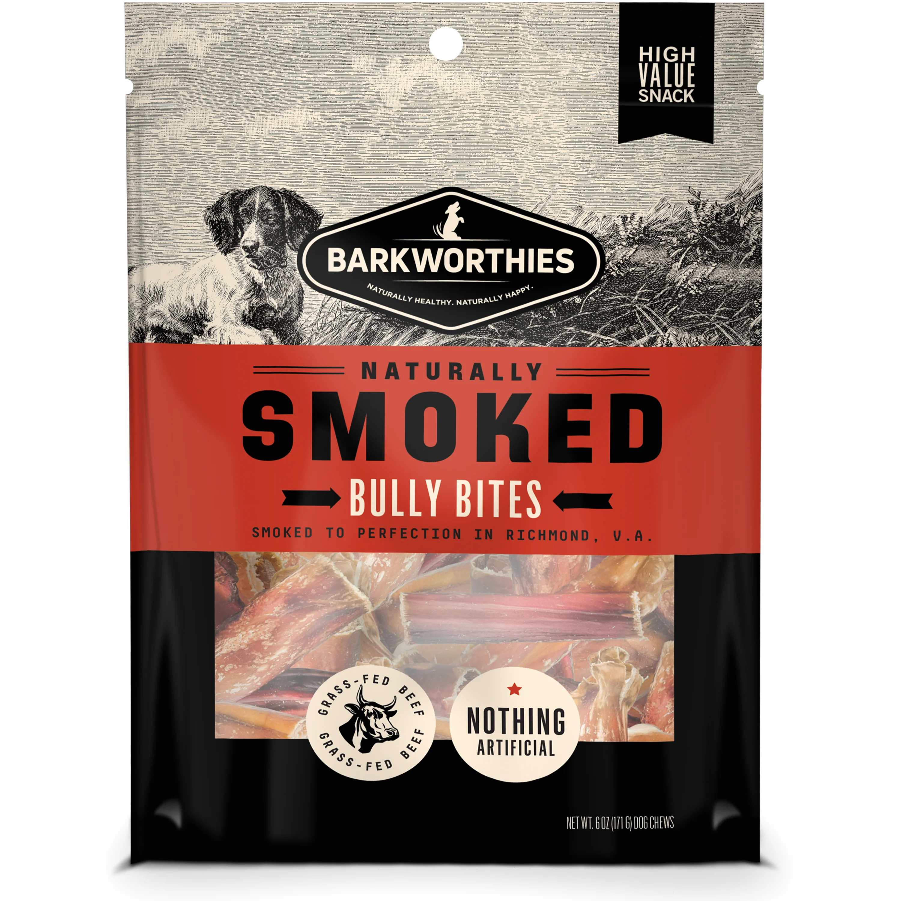 Barkworthies Smoked Bully Bites Dog Treat 6 oz