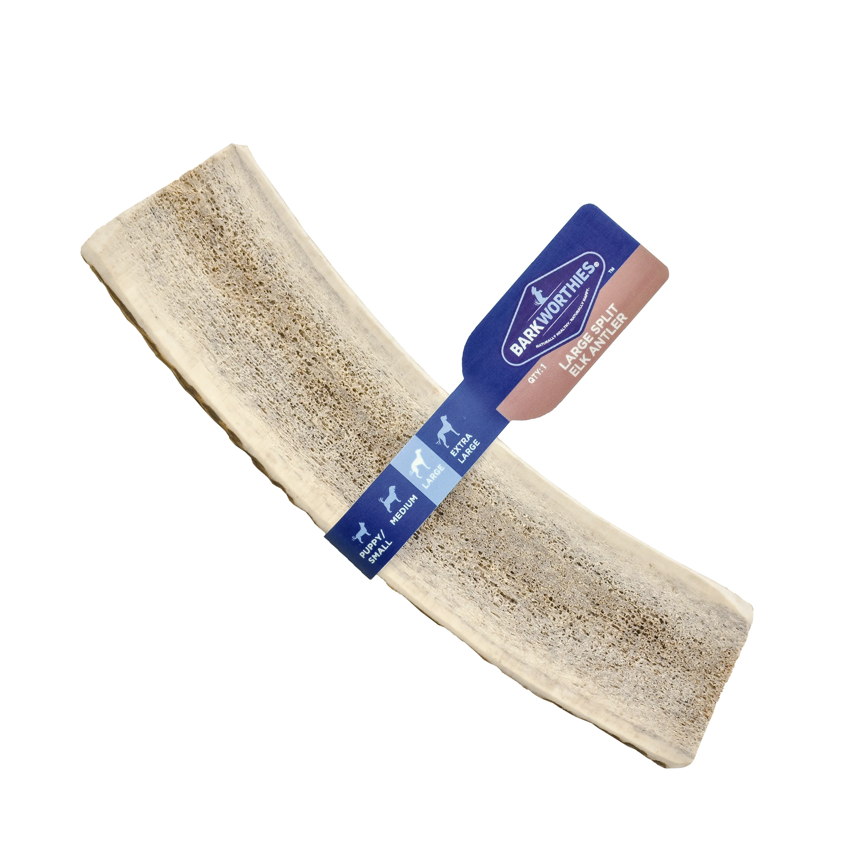 Barkworthies Split Elk Antler Dog Treat Large