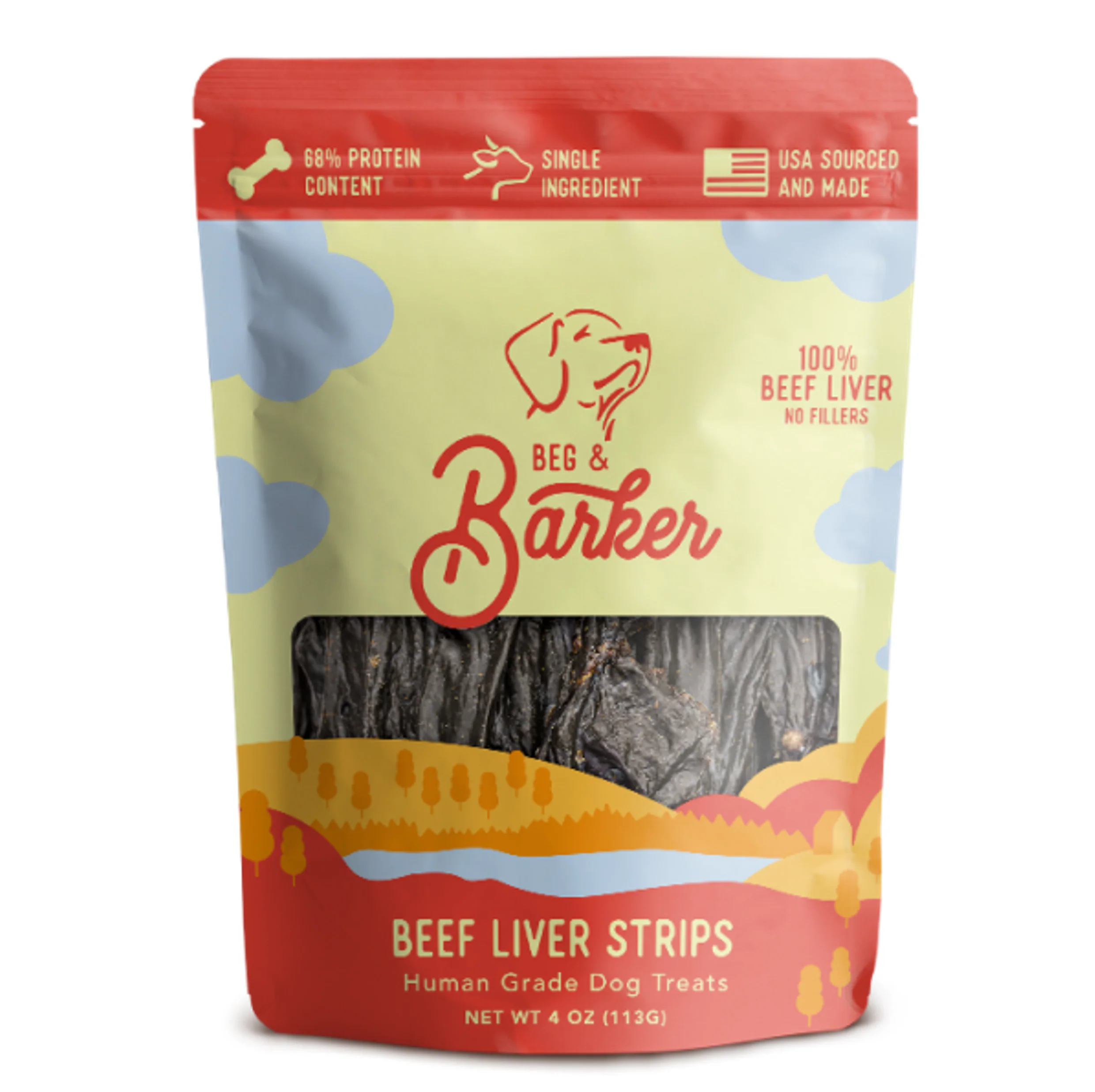 Beg & Barker Beef Liver Strip Dog Treats 4 oz