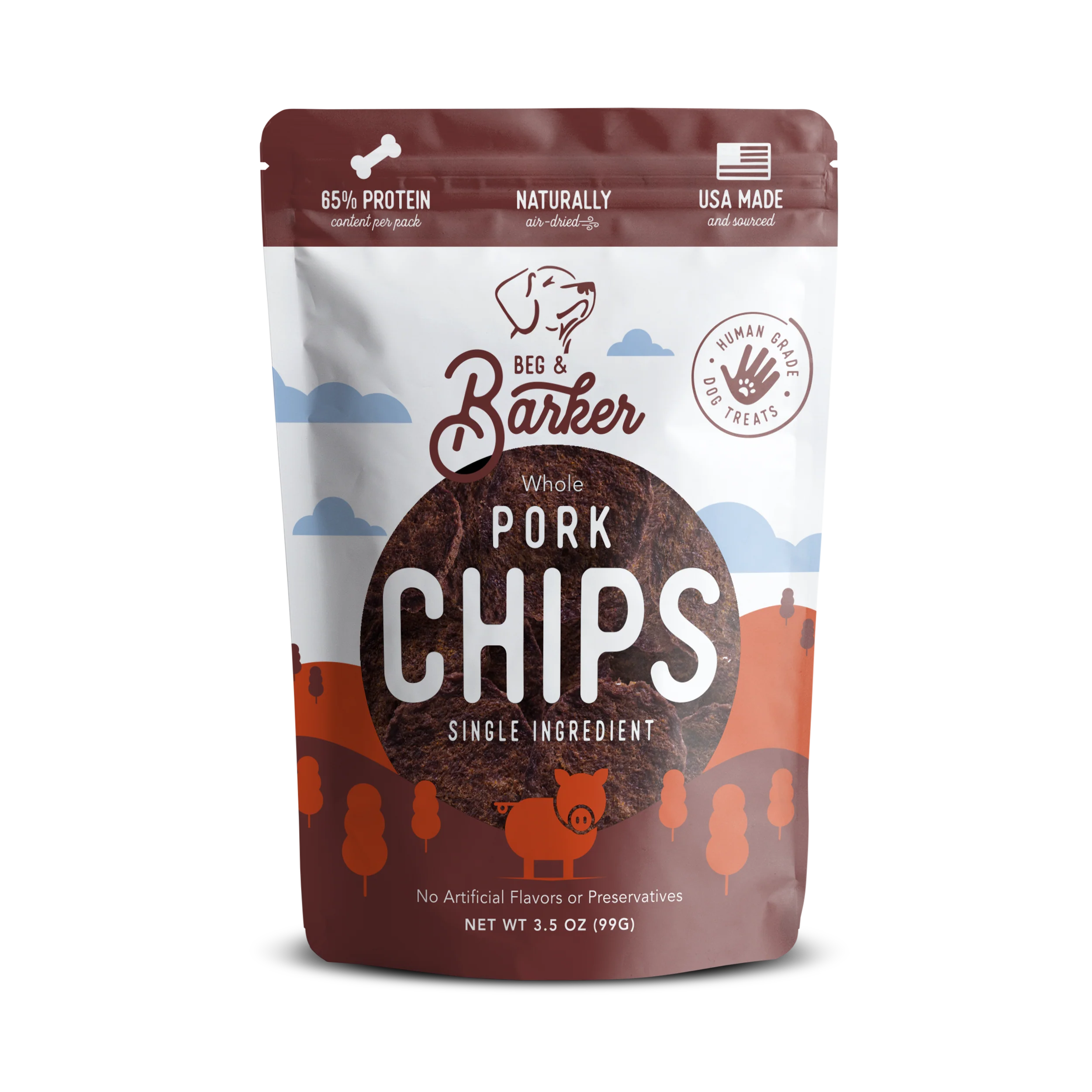 Beg & Barker Pork Heart Chips Dog Treats 3.5 oz