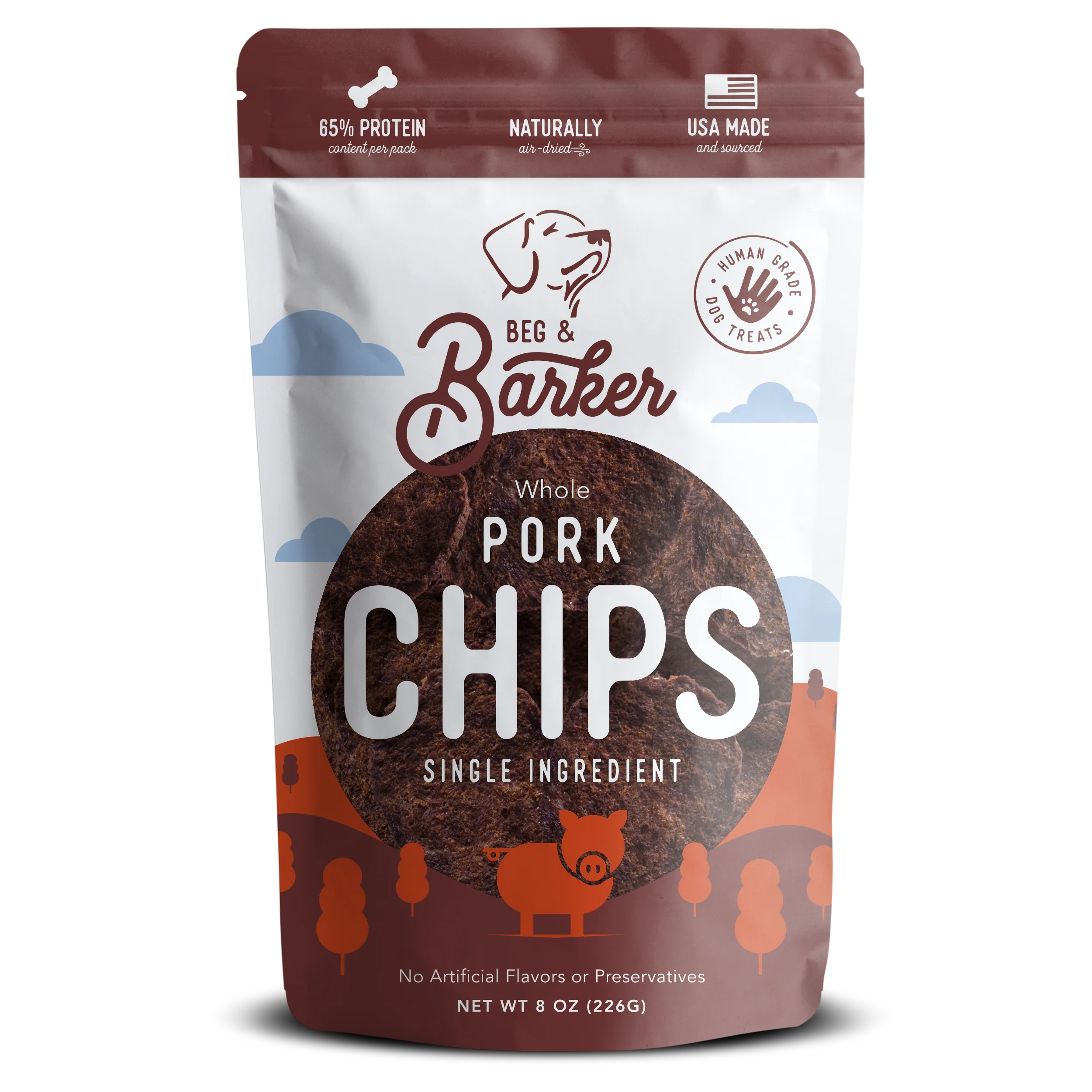 Beg & Barker Pork Heart Chips Dog Treats 8 oz