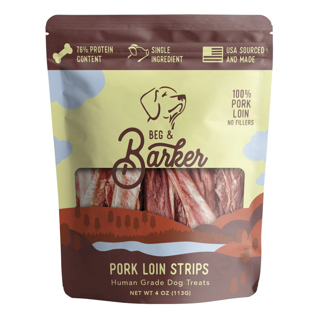 Beg & Barker Pork Loin Strip Dog Treats 4 oz