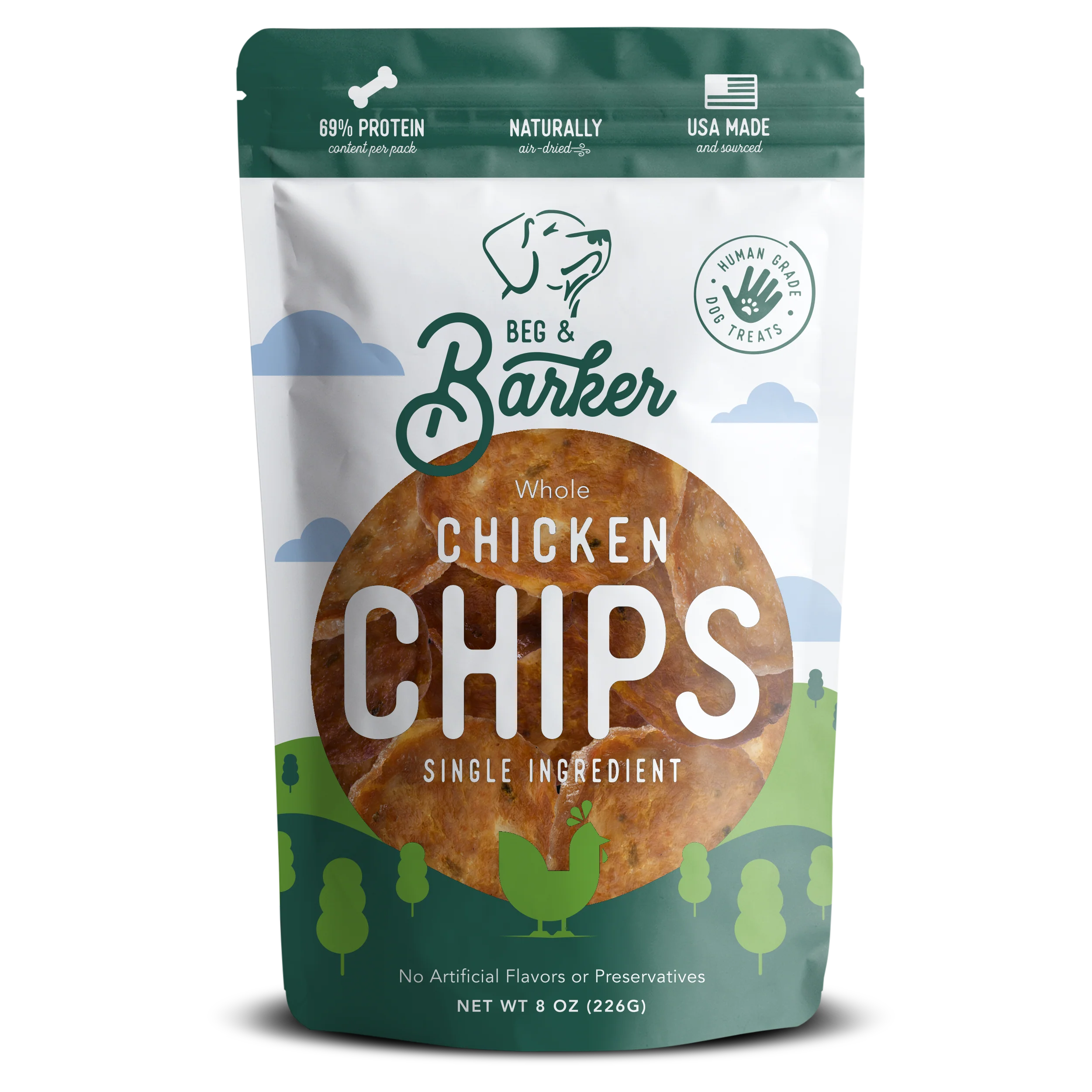 Beg & Barker Whole Chicken Chips Dog Treats 8 oz