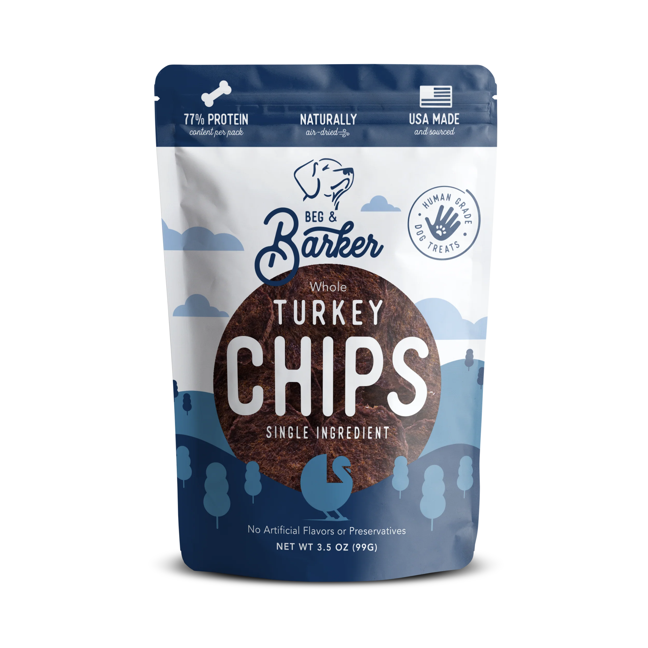 Beg & Barker Whole Turkey Chips Dog Treats 3.5 oz