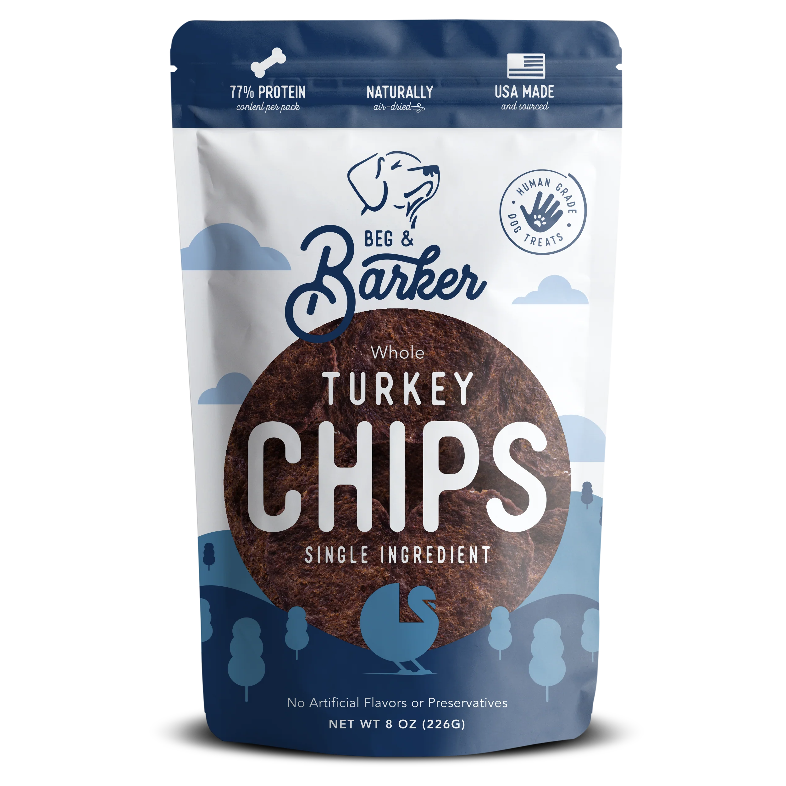 Beg & Barker Whole Turkey Chips Dog Treats 8 oz