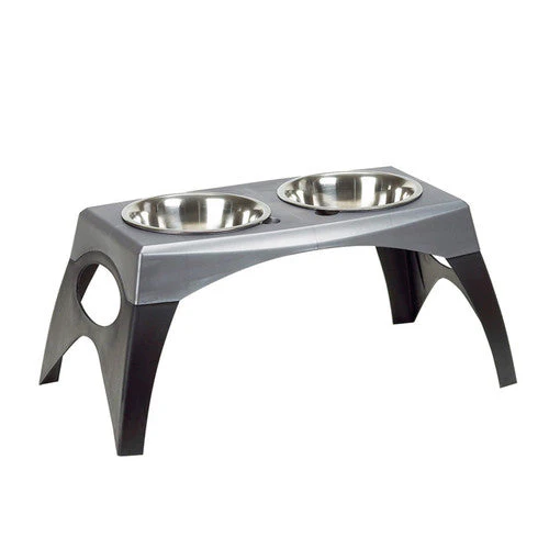 Bergan Stormcloud Elevated Feeder 2 Dog Bowl Black/Grey MD - Image 2