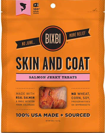Bixbi Dog Skin & Coat Salmon Jerky 5oz {L+x}