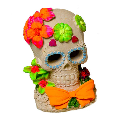 Blue Ribbon Exotic Environments Sugar Skull Flower Aquarium Ornament Multi-Color 3.75 in - Image 2