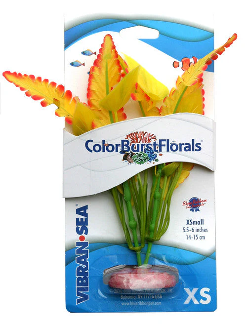 Blue Ribbon Colorburst Florals Ferndale Aquarium Plant Yellow XS - Image 2