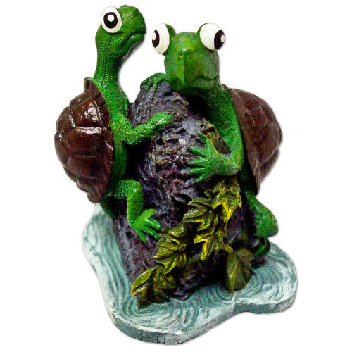 Blue Ribbon Exotic Environments Aqua Critter's Turtle Twins Aquarium Statue Multi-Color 2.25 in - Image 2