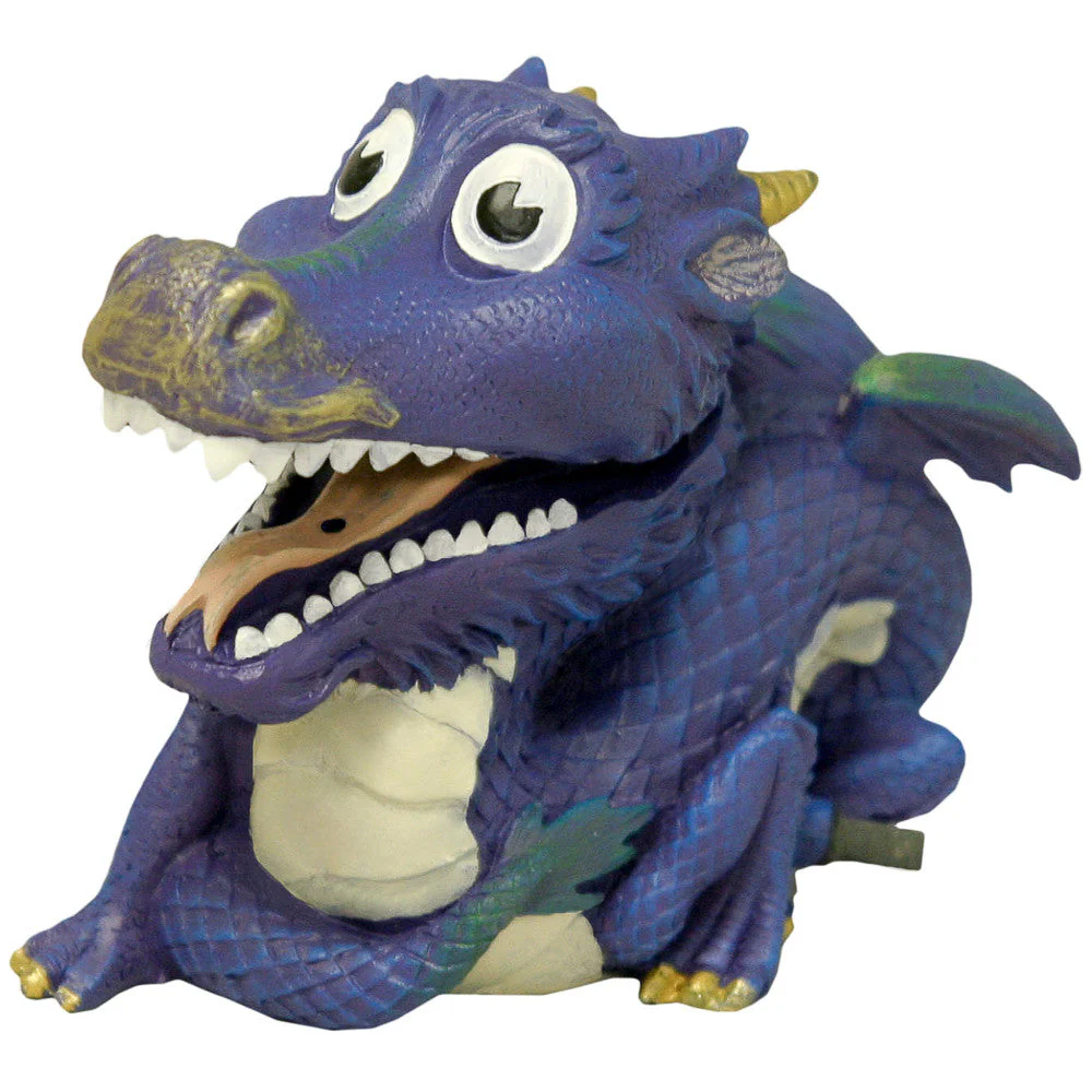 Blue Ribbon Exotic Environments Bubbling Action Dragon Aquarium Statue Blue, White 3.27 in